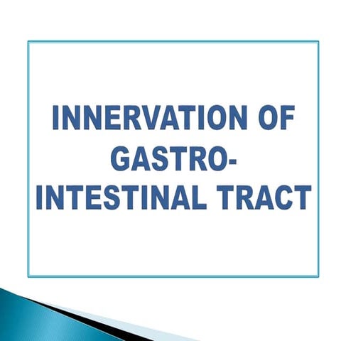 Innervation of gastro intestinal tract