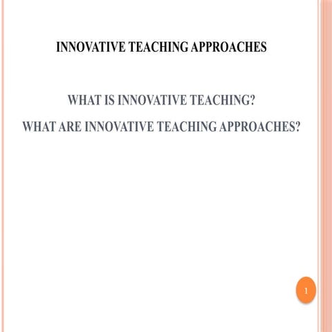 Innovation in teaching | PPTX