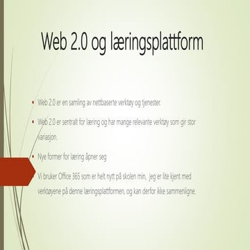 Presentasjon om web 2.0