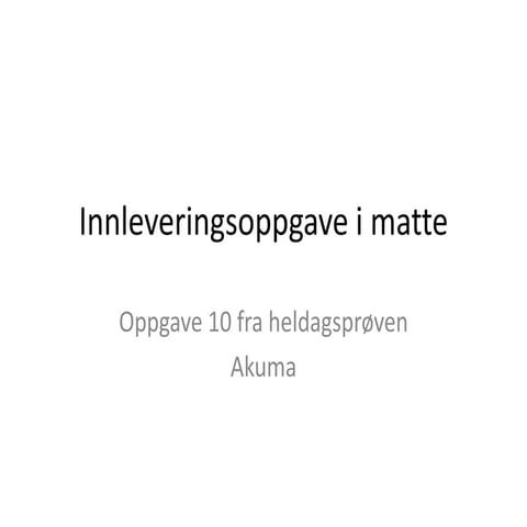 Innleveringsoppgave i matte