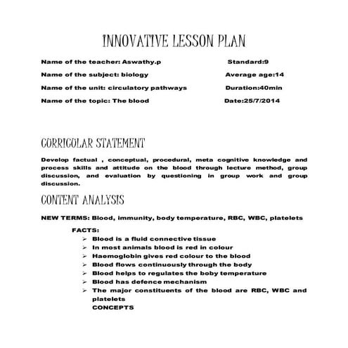 Innovative lesson plan | DOCX