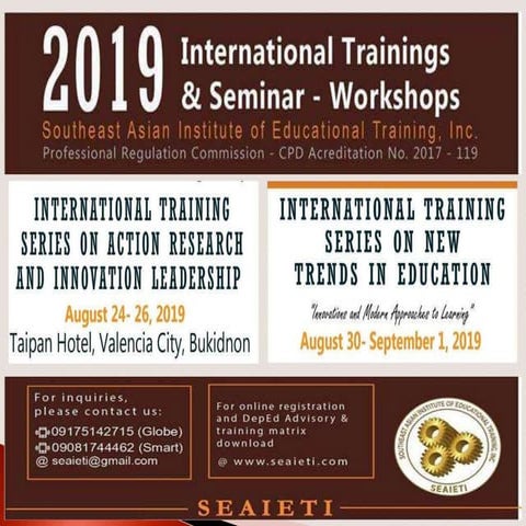 2019 New Trends in Education & Teaching Innovation 