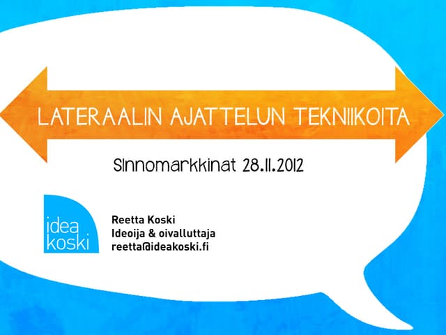 Lateraalin ajattelun tekniikoita