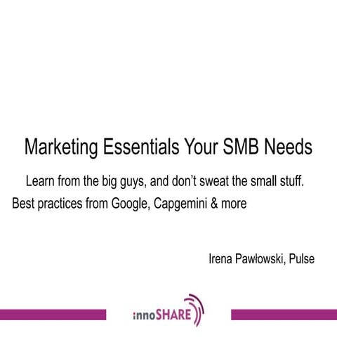 Marketing Essentials Your SMB Needs