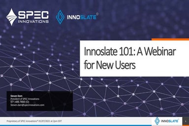 Innoslate 101: A Webinar for New Users 