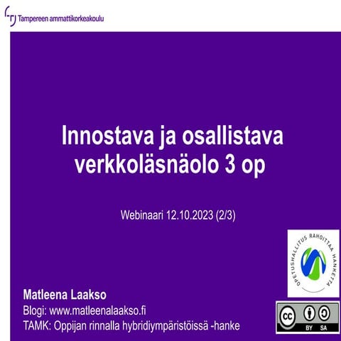 Innostava verkkoläsnäolo 12.10.23