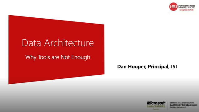 Data Architecture Why Tools Are Not Enough