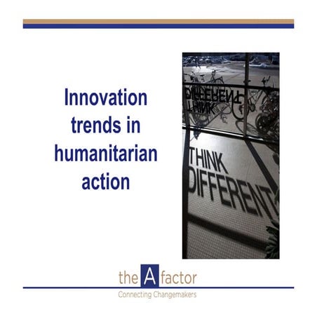 Innovation trends in humanitarian action