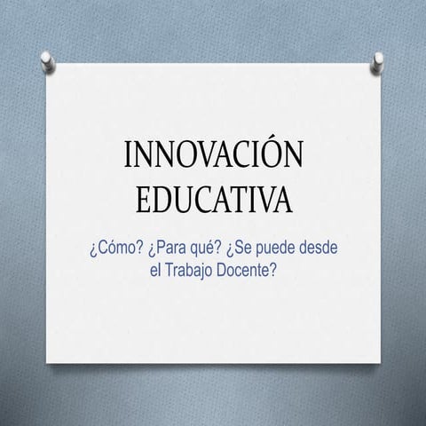 Innovación educativa