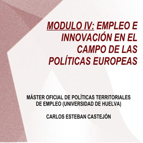 Módulo IV: Innovación y empleo