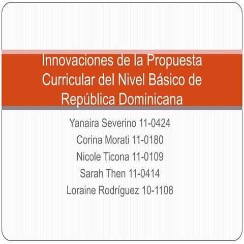  Innovaciones curriculares República Dominicana
