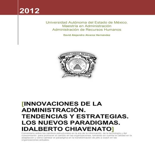 Innovaciones de la administración. tendencias y estrategias. los nuevos paradigmas