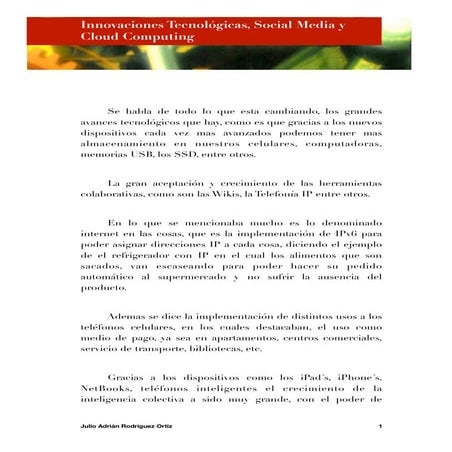 Innovaciones tecnologicas