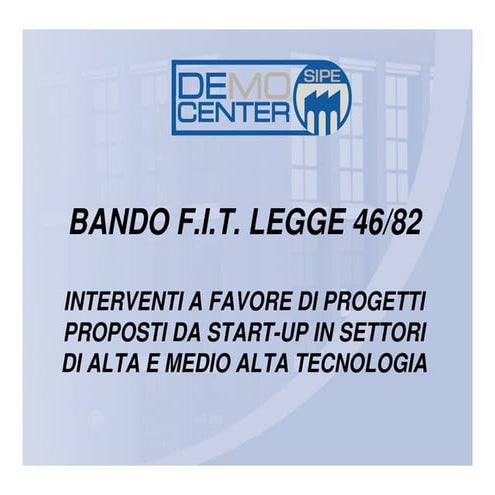 Innova Day Presentazione Bando Fit