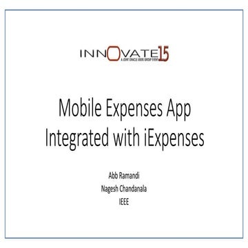 A Seamless 3rd Party Mobile Expense Reporting App Integration with Oracle iEx...