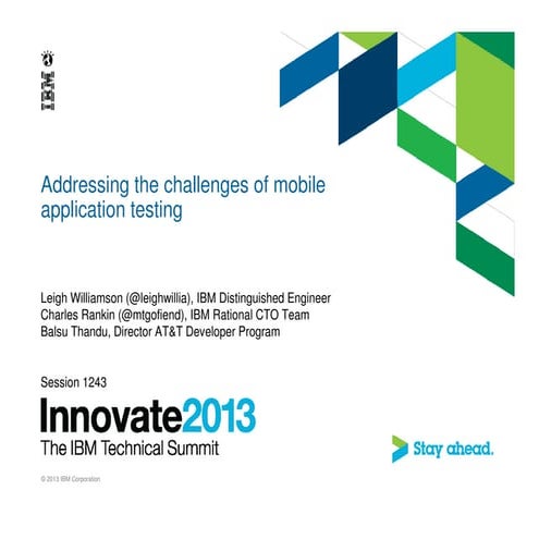 Innovate 2013   session 1243 mobile testing.v3