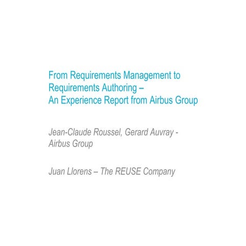 From requirements management to requirements authoring - Innovate 2014