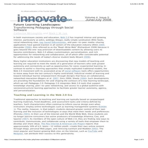 Innovate  future learning landscapes  transforming pedagogy through social so...