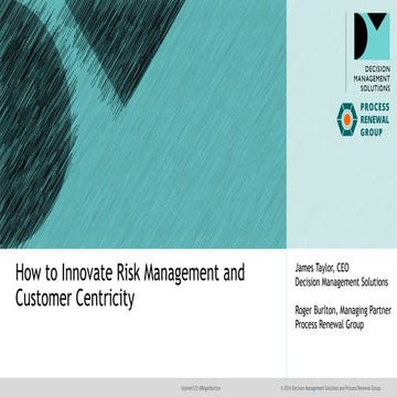 How to Innovate Risk Management and Customer Centricity