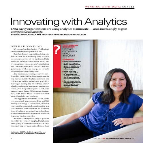Innovating with analytics