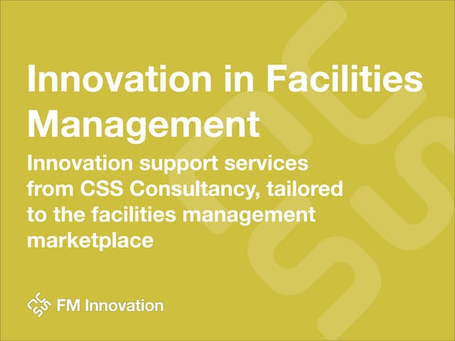 Innovation in Facilities Management