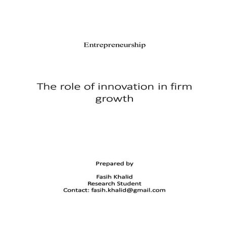 The role of innovation in firm growth