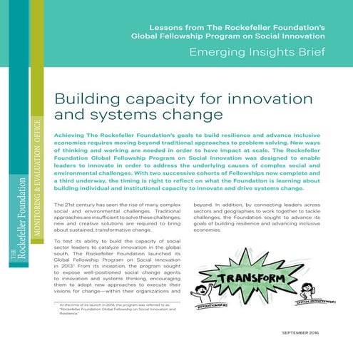Building Capacity for Innovation and Systems Change: Innovation Fellowship Pr...