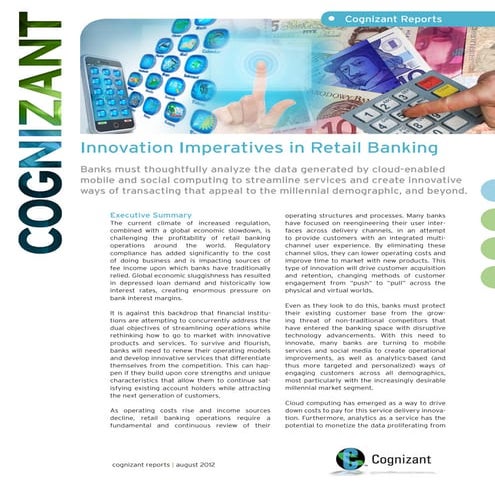 Innovation Imperatives in Retail Banking