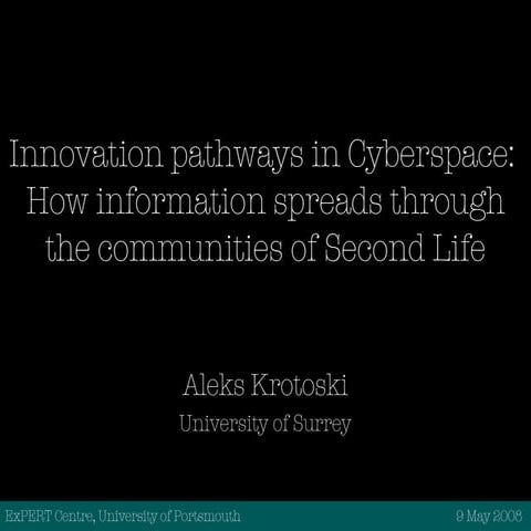 Innovation Pathways Through Cyberspace