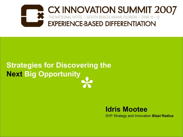 Innovation Summit Presentation 2007 Miami