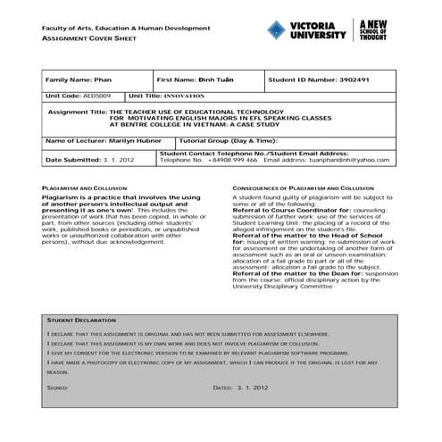 The Teacher Use of ET for Motivating English Majors in EFL Speaking Class at ...