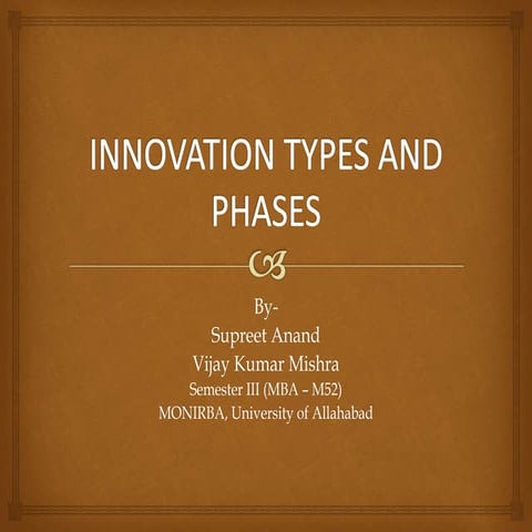 Innovation - Types and Phases
