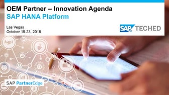 SAP TechEd 2015- Barcelona- Partner Innovation Agenda for HANA 