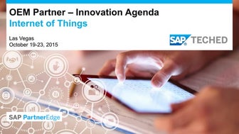 SAP TechEd 2015- Barcelona- Partner Innovation Agenda for Internet of Things