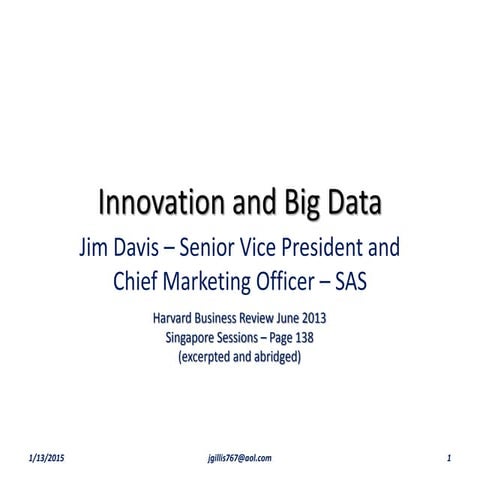 Innovation and big data 01132015