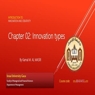 Innovation and creativity 02 innovation types