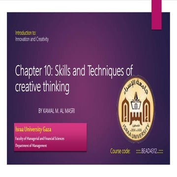 Innovation and creativity 10 skills and techniques of creative thinking