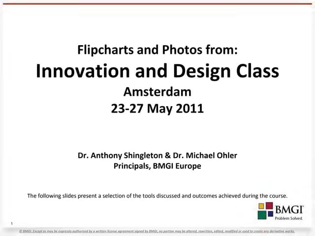 Innovation And Design Tools Class S...