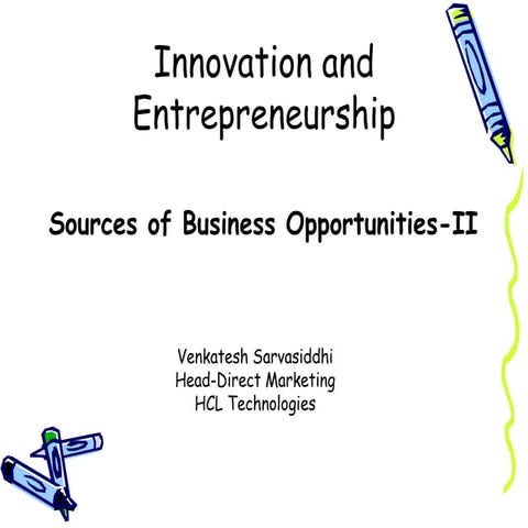 Innovation and entrepreneurship