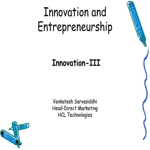 Innovation and entrepreneurship 2