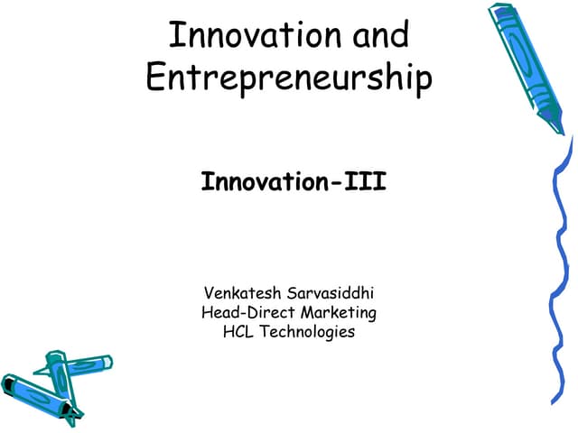 Innovation and entrepreneurship 2