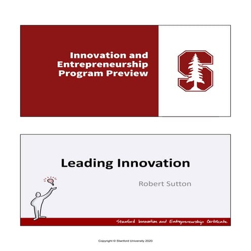 Innovation and Entrepreneurship Program PreviewLeading InnovationRobert ...