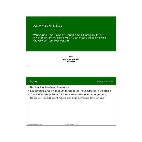 Innovation And It Alignment 121510 Abbreviated