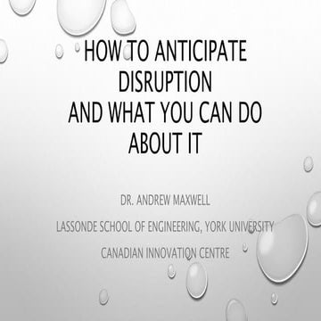 Disruption, Innovation and Risk