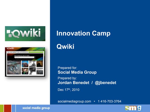 SMG Innovation Camp - Qwiki
