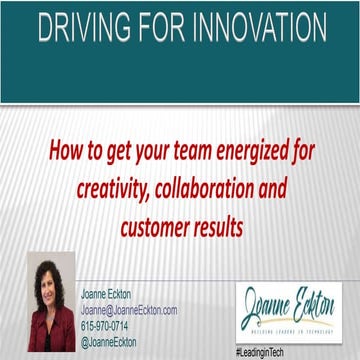 Driving for Innovation