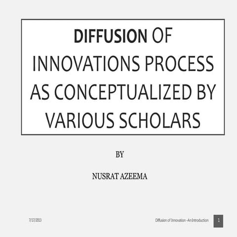 Innovation diffusion