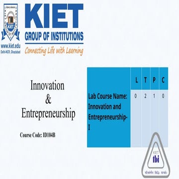 Innovation Entrepreneurship Plan 1 Pptx