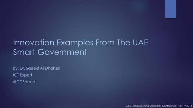Innovation examples from the uae sm...