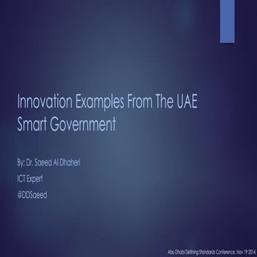 Innovation examples from the uae smart government | PDF
